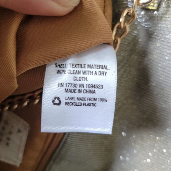 A New Day Womens Silver Gold Shimmer Chain Strap Crossbody Bag One Size - Picture 5 of 5